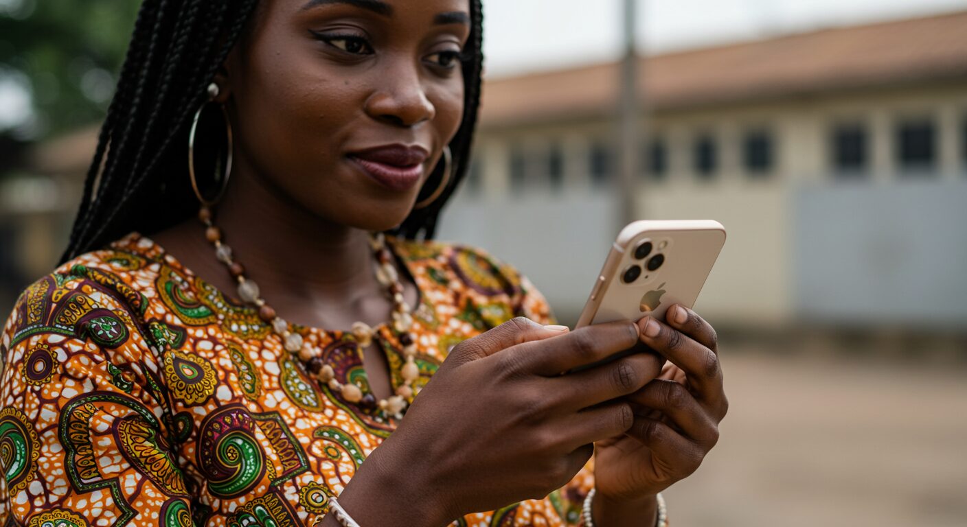 Customer making a mobile payment